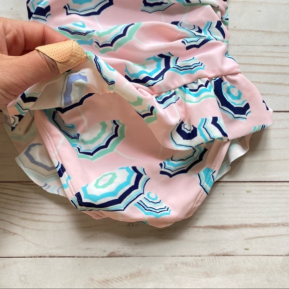 Janie and Jack Retro Pink Umbrella One Piece Swimsuit - Picture 8 of 10